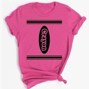 Pink Crayon T-Shirt size Medium perfect for teachers, librarians and dressing up